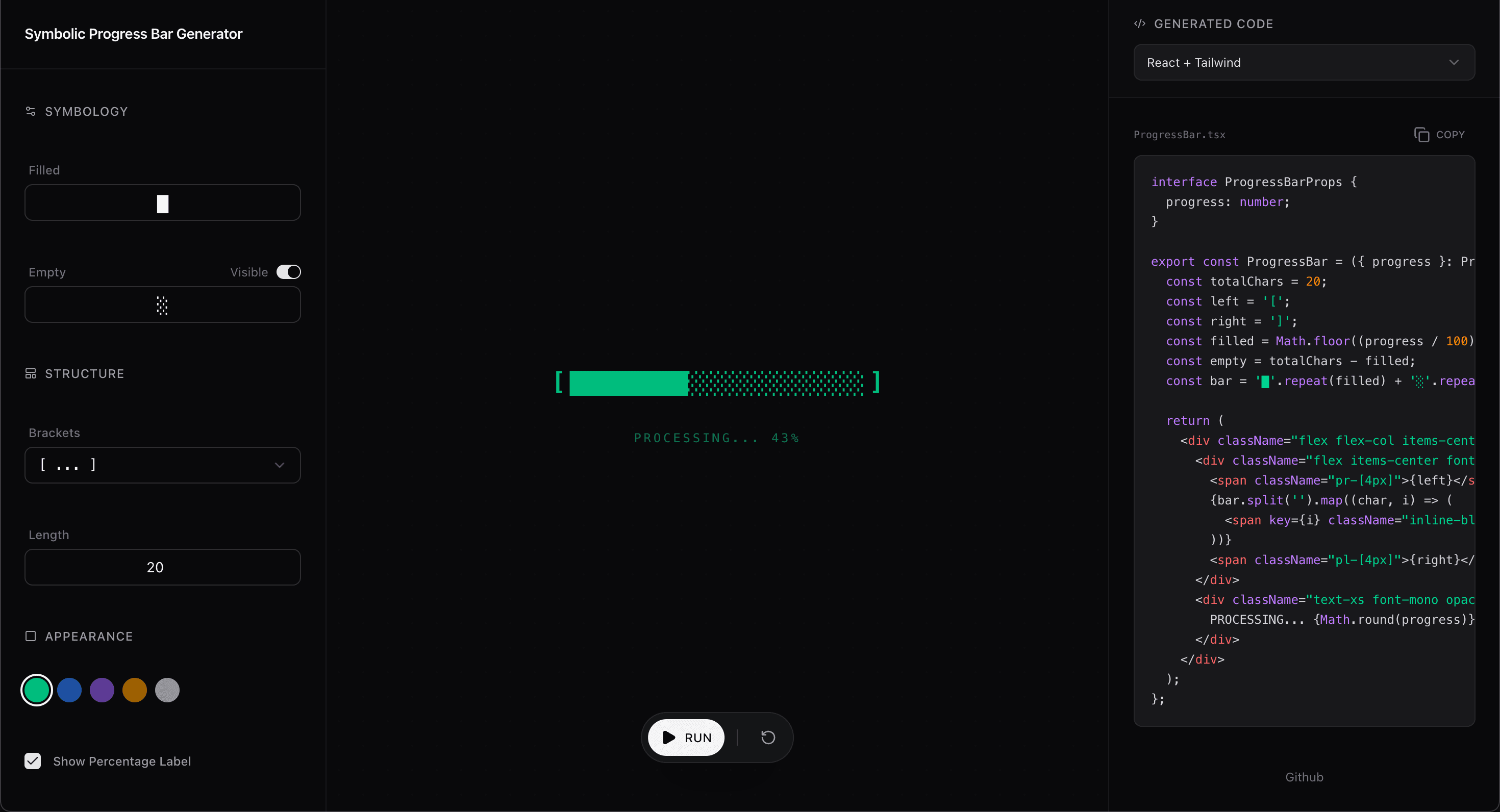 Symbolic Progress Bar Builder